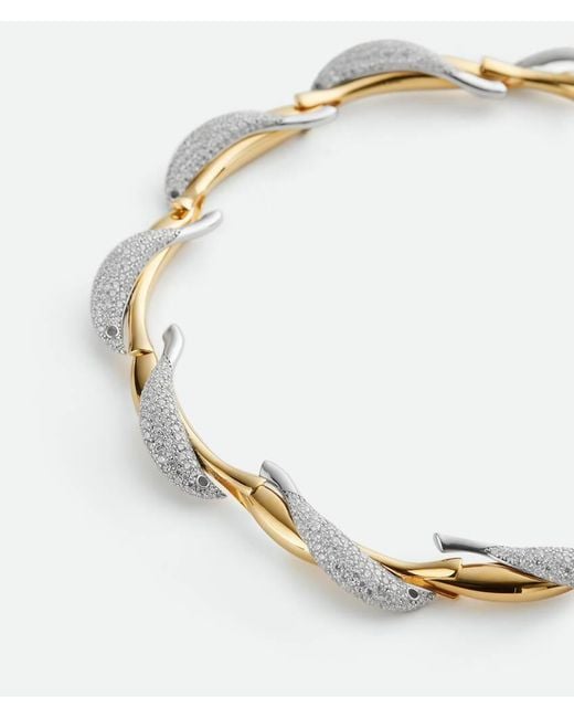 Bottega Veneta Metallic Sardine Necklace