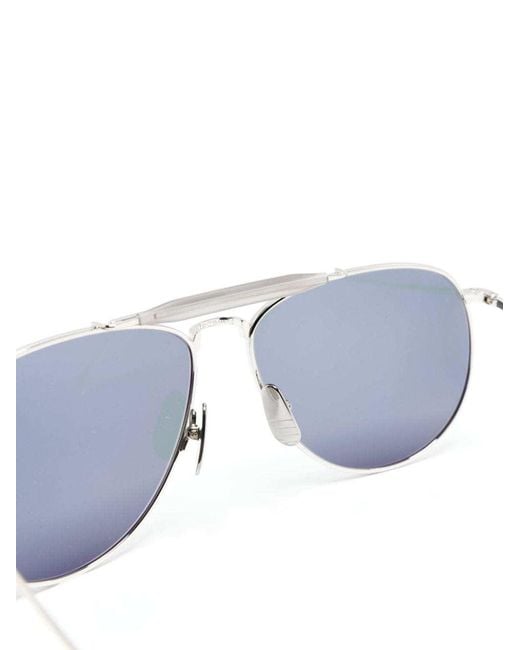 Thom Browne White Eyewear Pilot-Frame Sunglasses for men