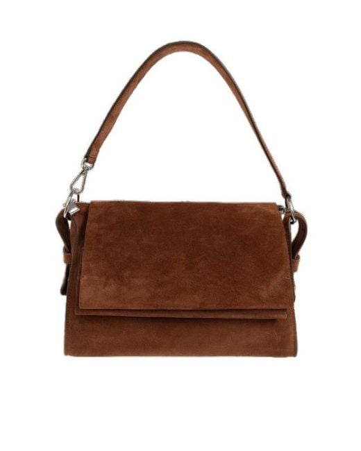 IRO Brown Zippered Shoulder Bag
