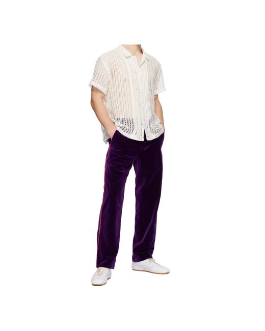 Bode Blue Straight-Leg Casual Pants for men