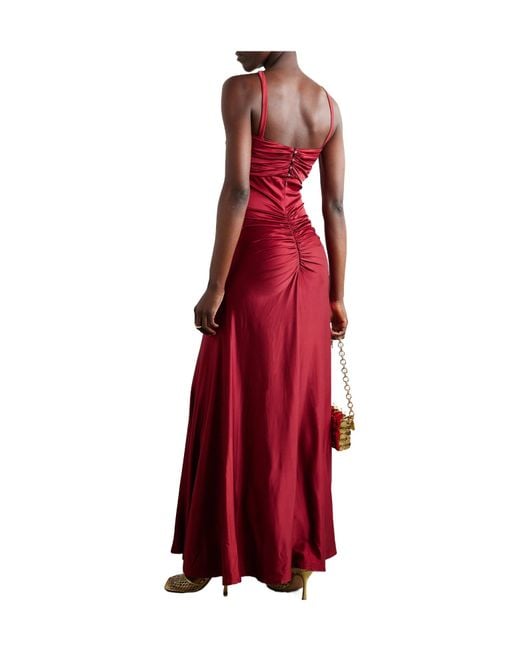 Rabanne Red Mirror-Embellished Maxi Dress