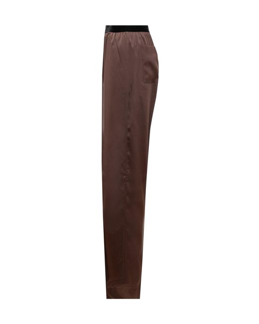 Tom Ford Brown Stretched Satin Pj Pants