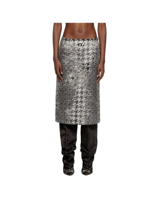 DIESEL Gray De-Rathian-Fsh Midi Skirt