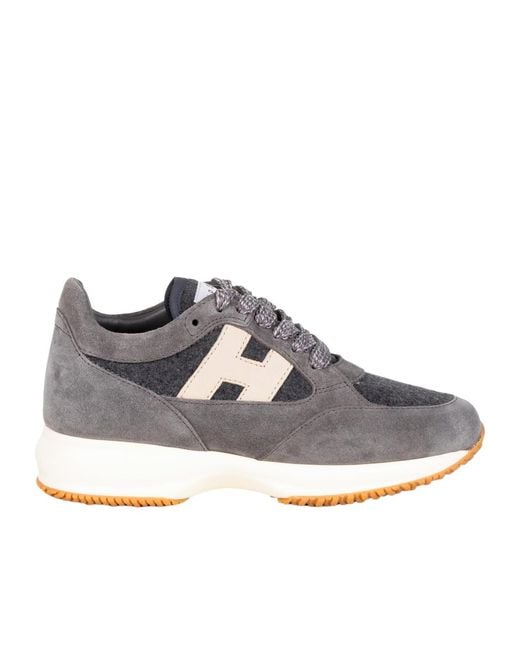 Hogan Gray Lace-Up Sneakers