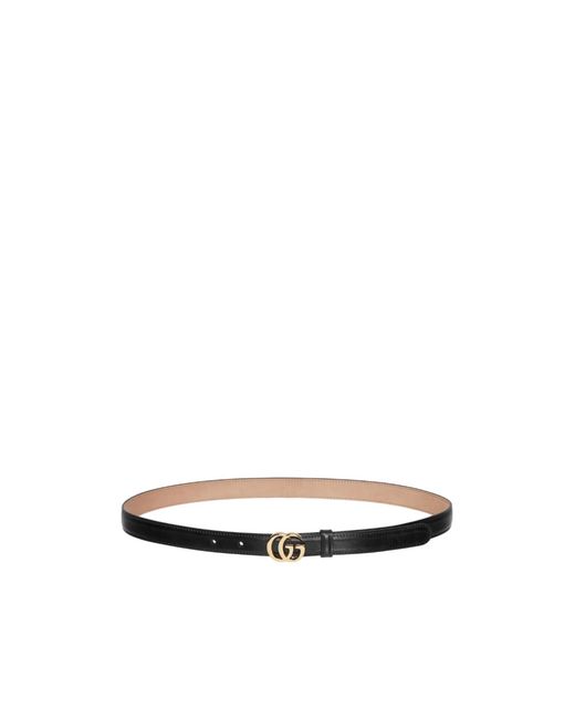 Gucci Gray Gg Marmont Thin Belt