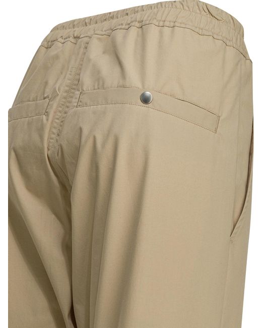 Rick Owens Natural Drawstring Casual Pants