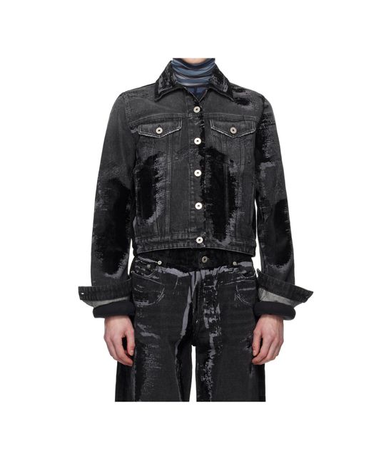 Jean Paul Gaultier Black 'The Flocked' Denim Jacket