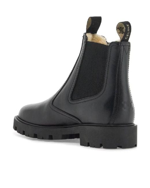 Céline Black Margaret Round-Head Short Boots