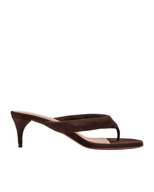 Alaïa Brown Solid Suede Sandals