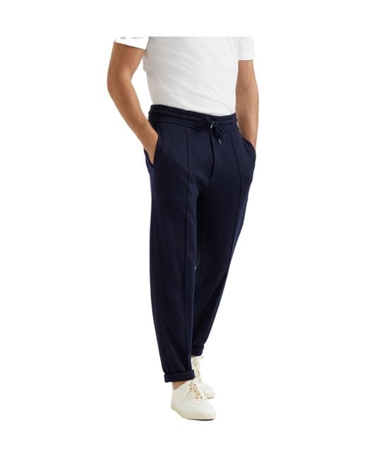 Brunello Cucinelli Blue Elastic Drawstring Waist Pants for men