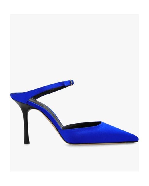 Victoria Beckham Blue Jordy 90Mm Satin Mules