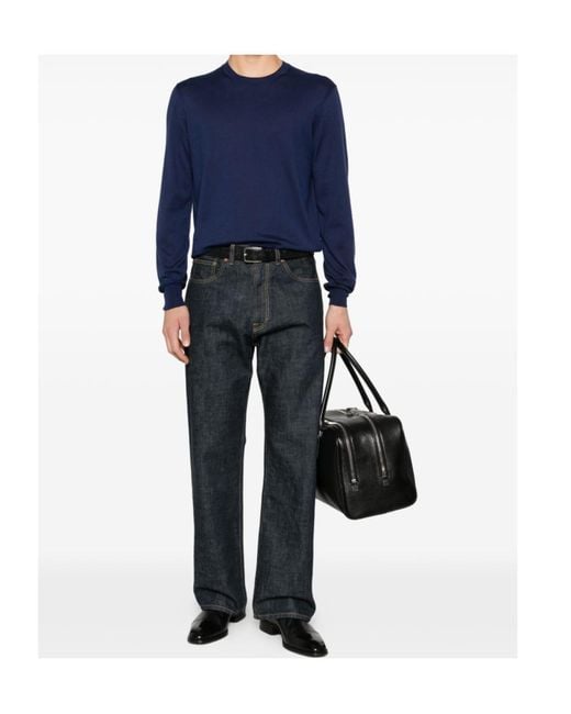 Tom Ford Blue Crew Neck Long-Sleeved Sweater for men