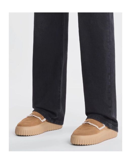 Hogan Brown Slip On Platform Sandals