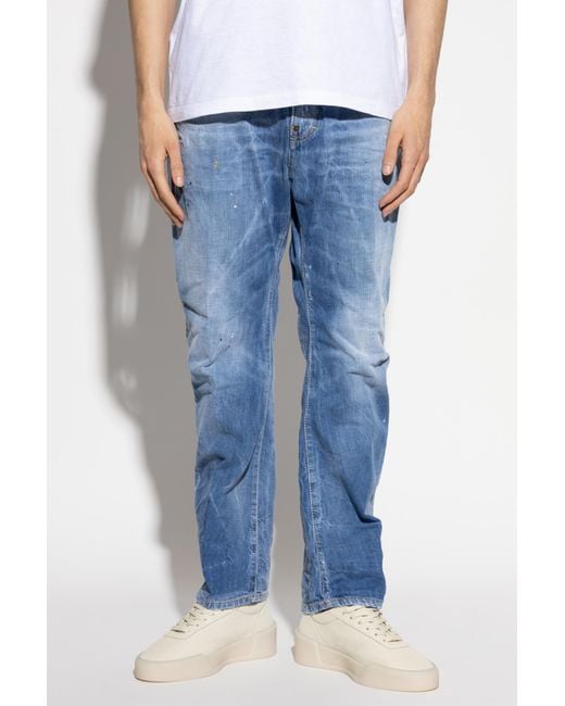 DSquared² Blue Be Cool Be Nice Wash Loose Jeans for men