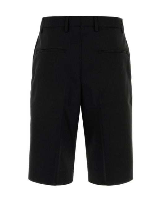 Dries Van Noten Black Straight Leg Shorts