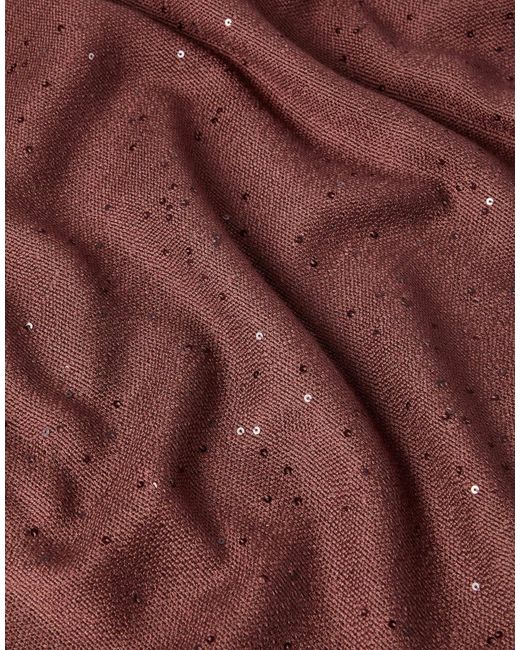 Brunello Cucinelli Red Frayed Scarf