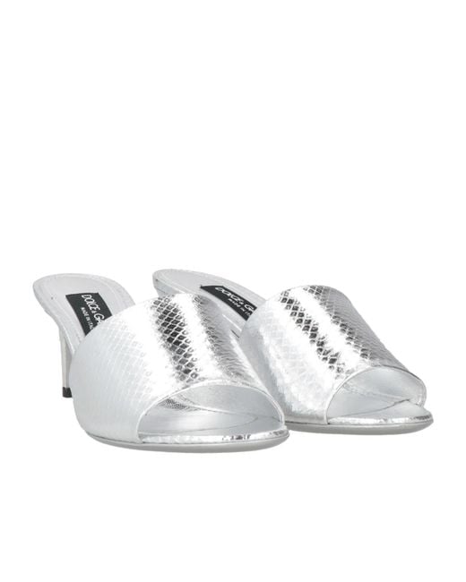 Dolce & Gabbana White Solid Color Sandals