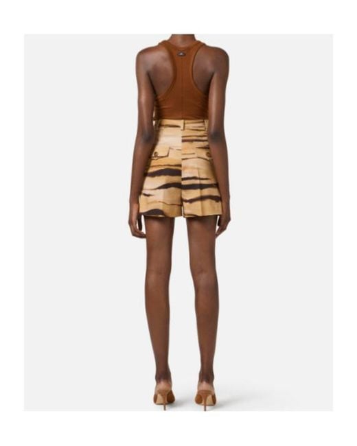 Elisabetta Franchi Brown Logo Racerback Tank Top