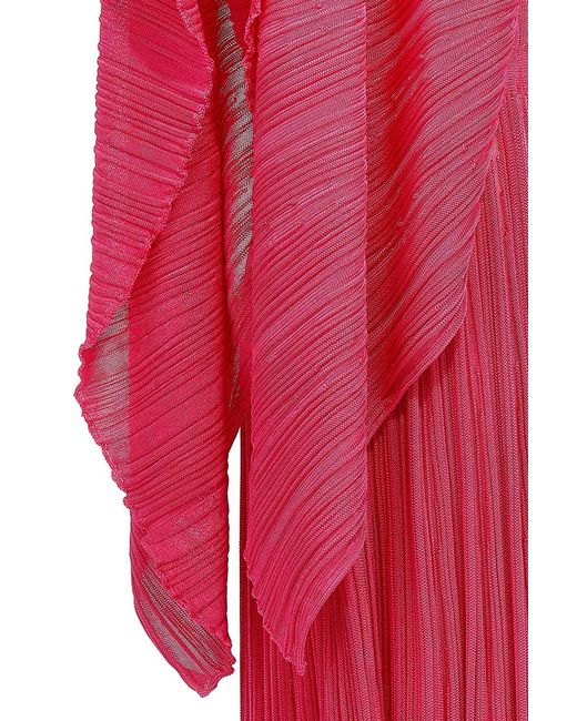 Antonino Valenti Pink Pleated Fitted Waist Dress
