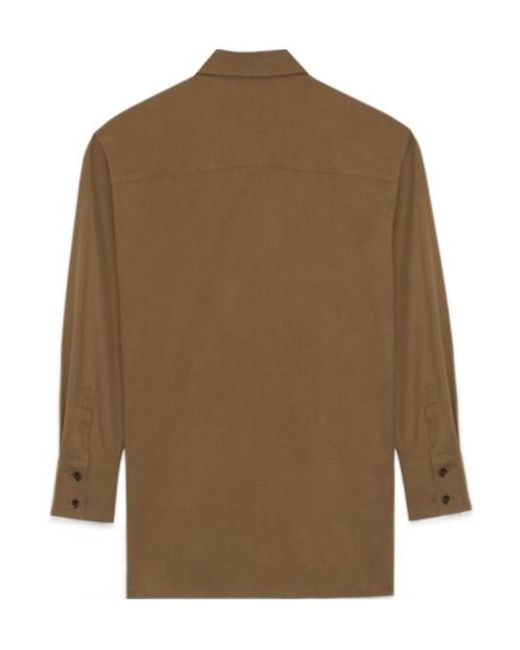 Saint Laurent Brown Belted Buttoned Coat
