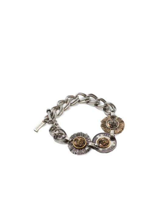 Versace Metallic Medusa Medallion Chain Bracelet