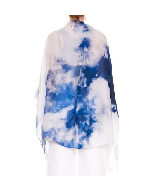 McQueen Blue Logo Scarf