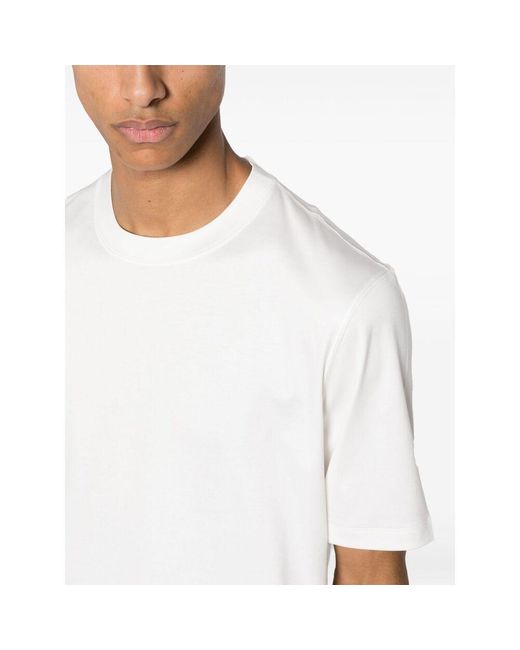 Brunello Cucinelli White Crewneck Short-Sleeved T-Shirt for men