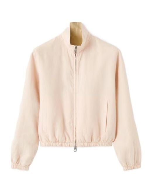 Loro Piana Pink Linen Bomber Jacket