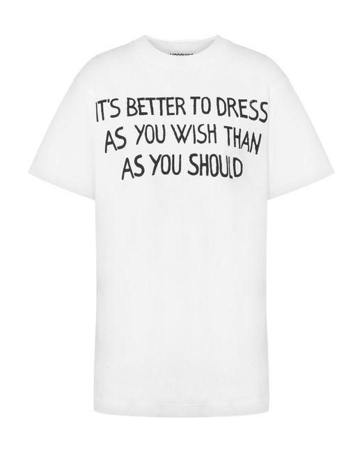 Moschino White Slogan-Print T-Shirt