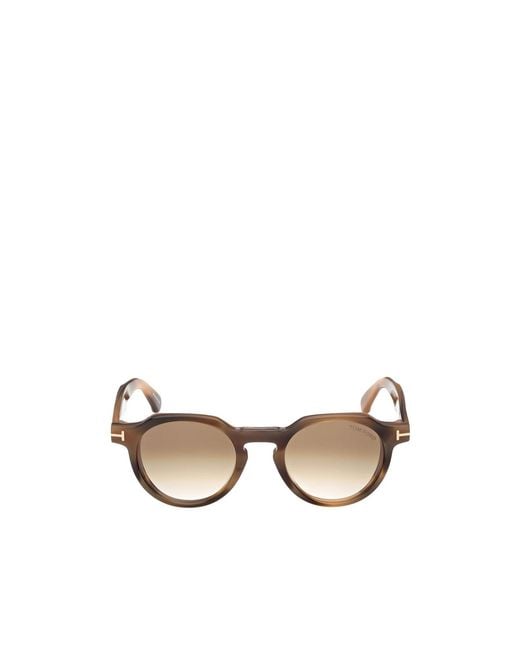 Tom Ford Metallic Round-Frame Sunglasses for men