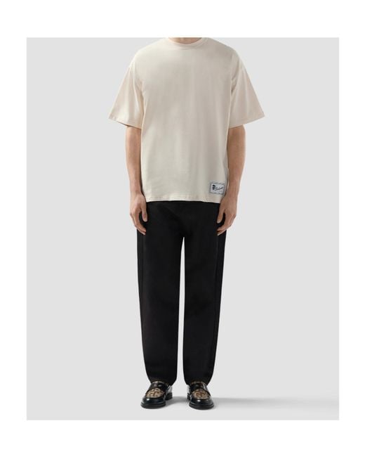 Gcds White Logo-Patch T-Shirt for men