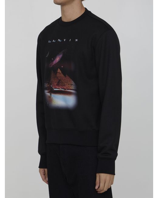 Lanvin Black Logo-Print Detail Sweatshirt for men