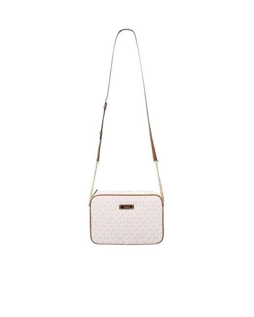 MICHAEL Michael Kors White Logo Printed Shoulder Bag