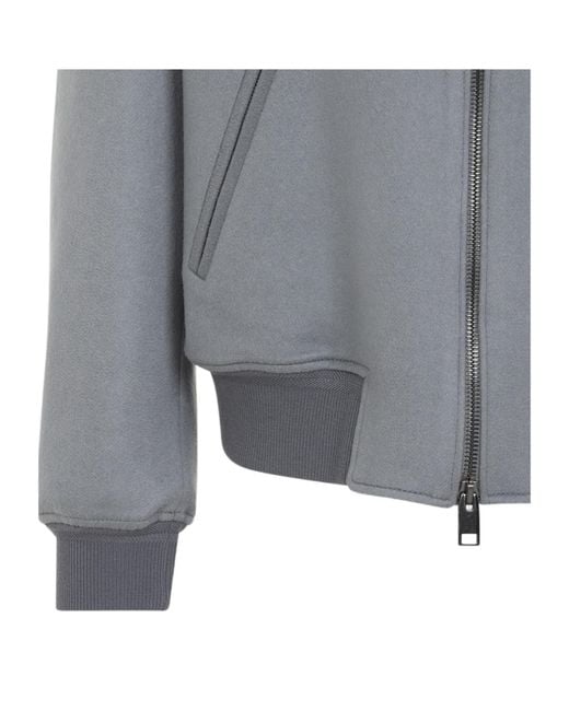 Brioni Gray Long-Sleeve Zip-Up Jacket for men