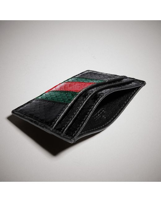 Gucci Black Web Trademark Card Case for men