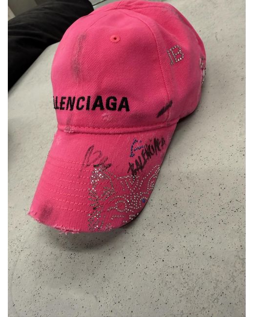 Balenciaga Pink Upcycled Cap for men