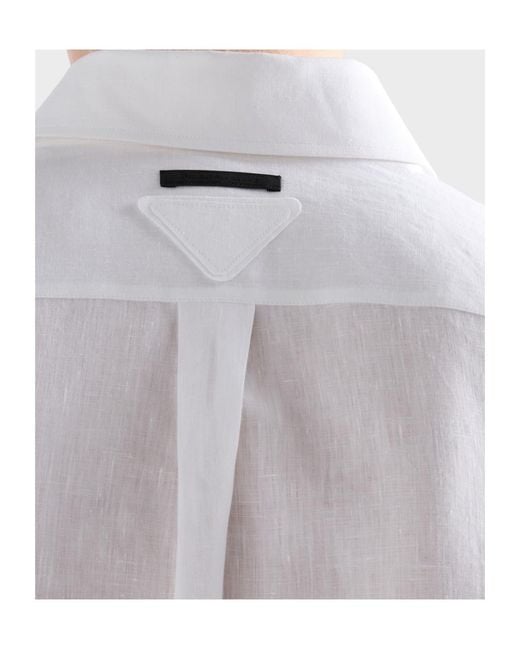Prada White Linen Shirt for men