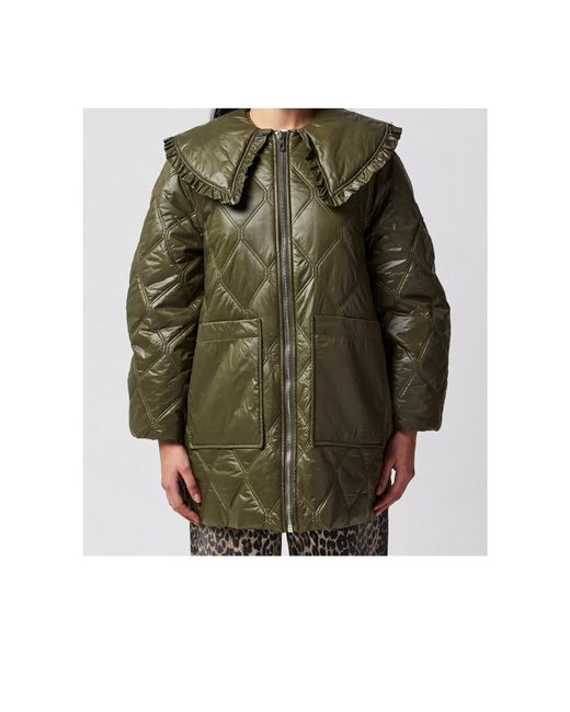 Ganni Green Quilt Jacket