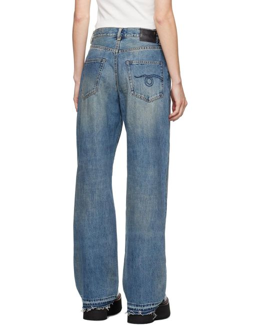 R13 Blue D'Arcy Distressed Loose Jeans