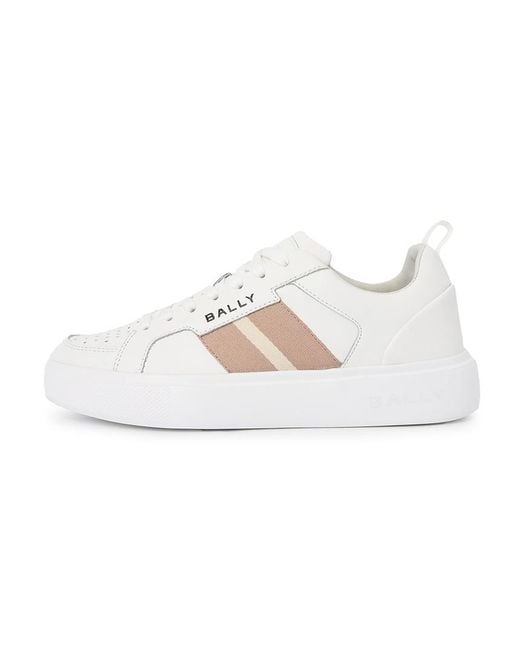 Bally White Lace-Up Sneakers