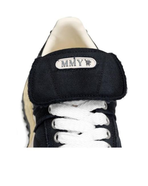 Maison Mihara Yasuhiro Black Logo-Patch Lace-Up Sneakers for men
