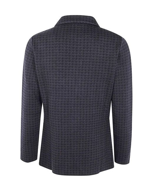 Lardini Blue Houndstooth Three-Button Jacket for men