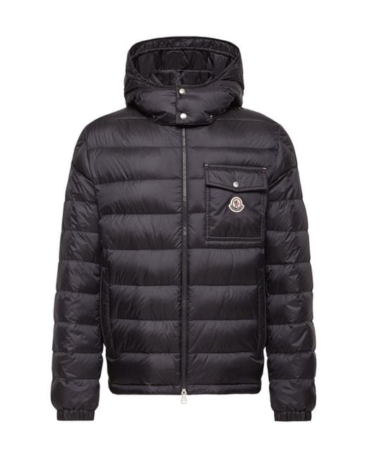 Moncler Black Verith Hooded Zip-Up Short Puffer Jacket for men