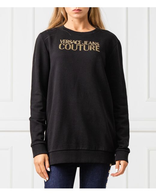 Versace Jeans Black Logo Details Sweater