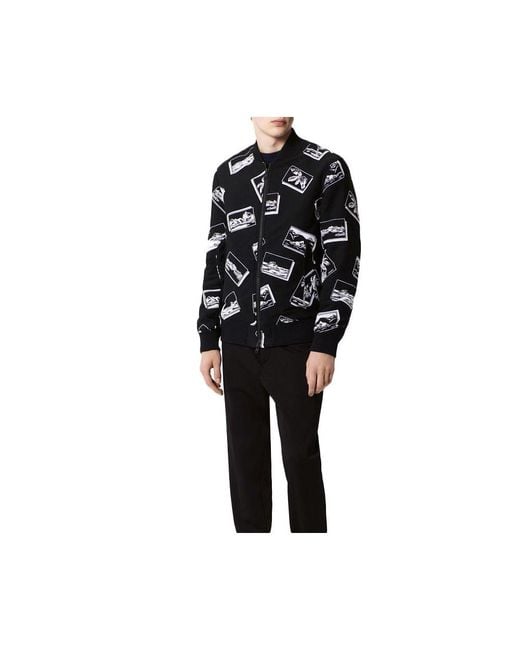 KENZO Black Printed Baseball Jacket for men