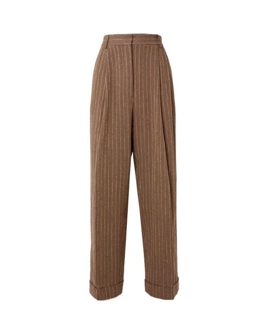 Dries Van Noten Brown Wide Leg Casual Pants