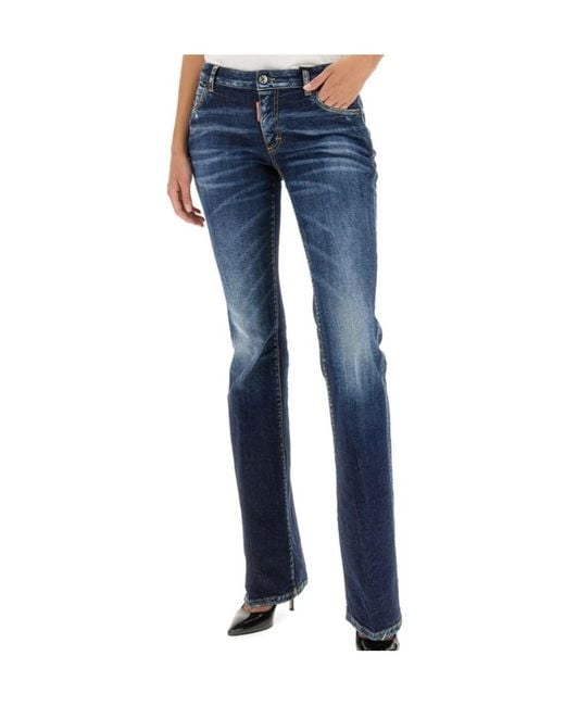 DSquared² Blue High-Waisted Flared Jeans
