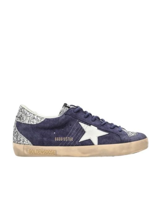 Golden Goose Deluxe Brand Blue Superstar Glittered Low-Top Sneakers