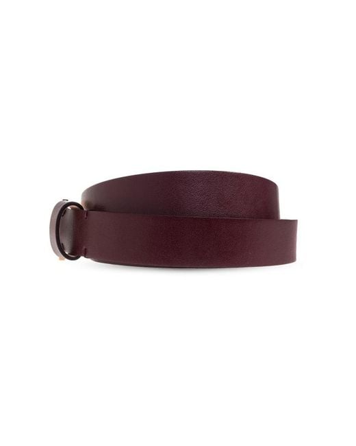 Victoria Beckham White Buckle-Detail Leather Belt