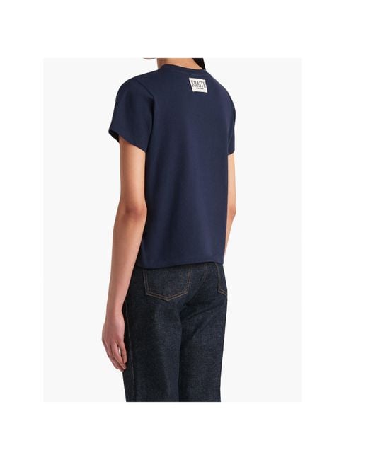Khaite Blue Short-Sleeve Crew-Neck T-Shirt